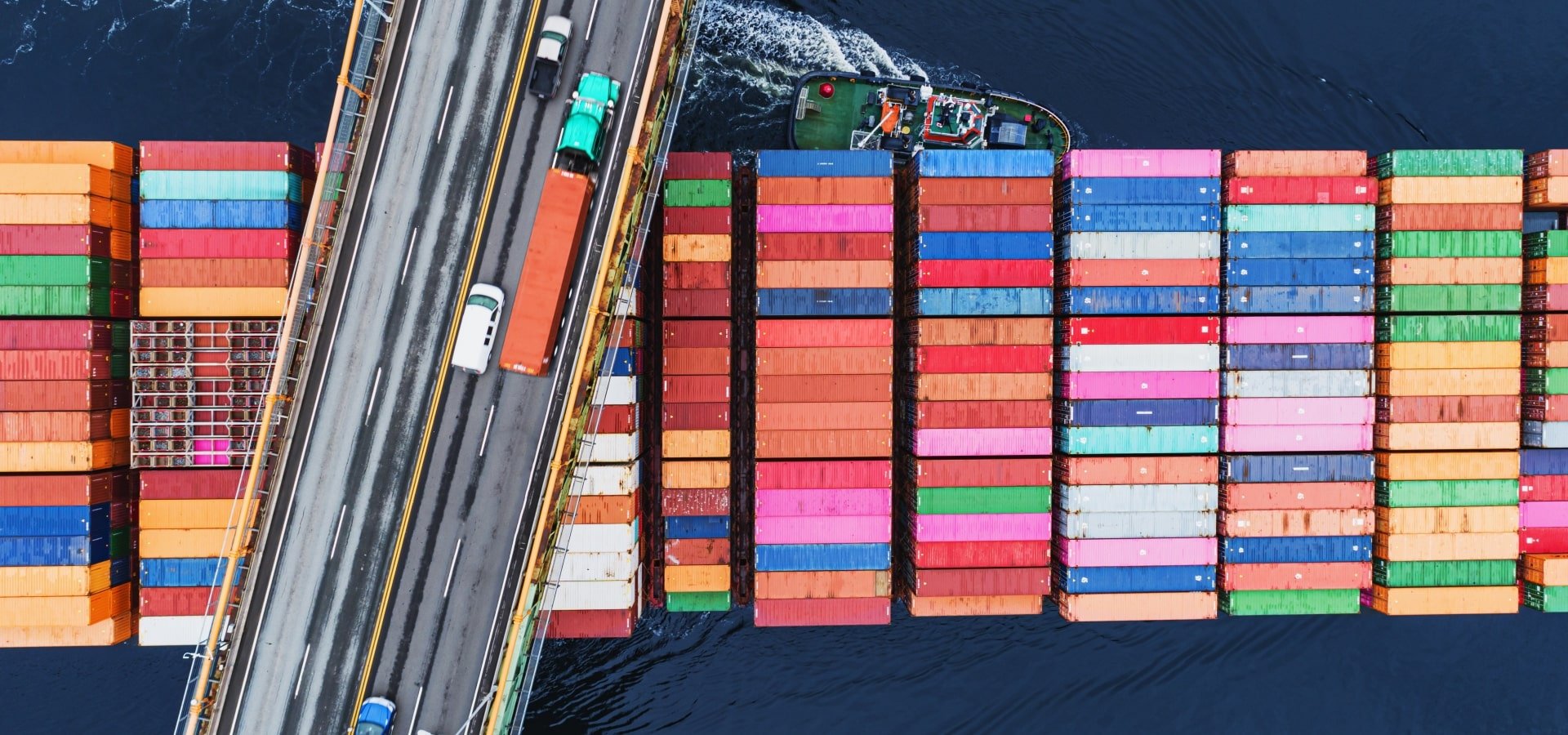 Cargo ship at sea