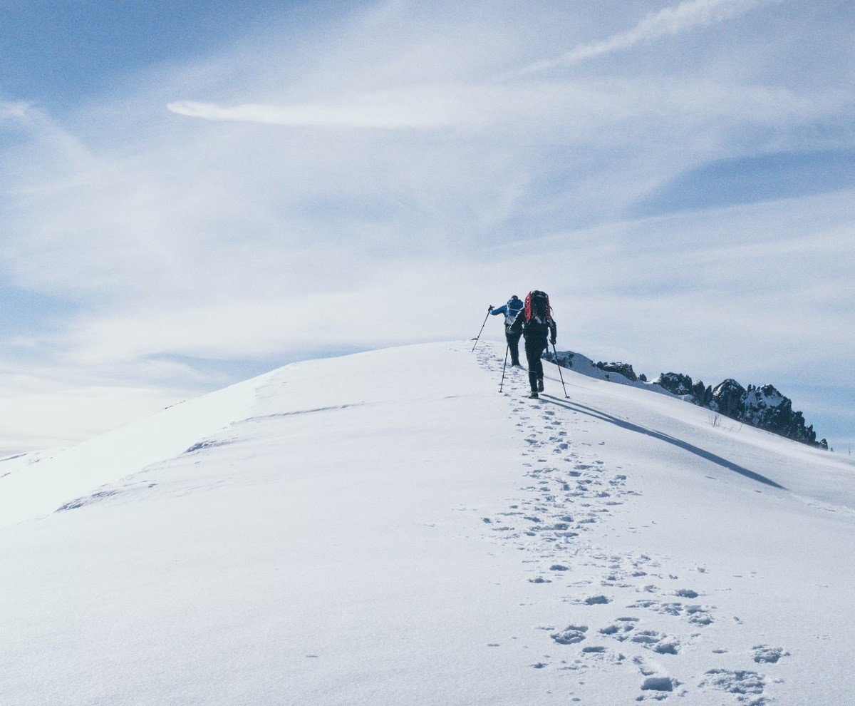 People climbing during winter