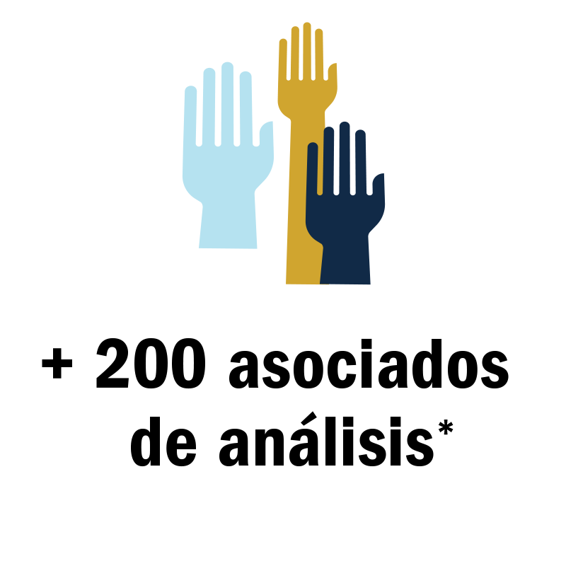 Three colored hands icon