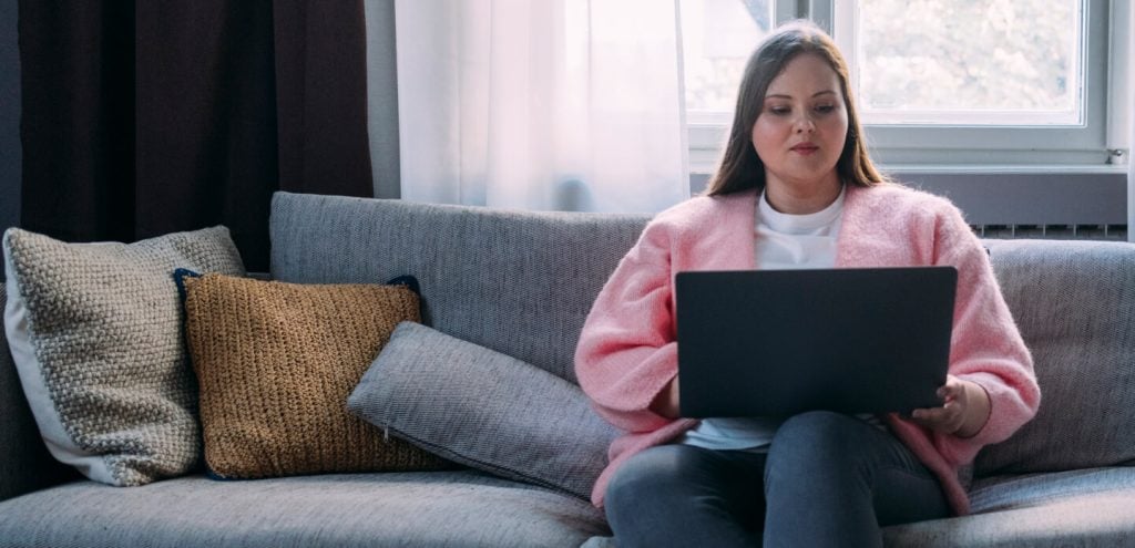 Woman with a laptop