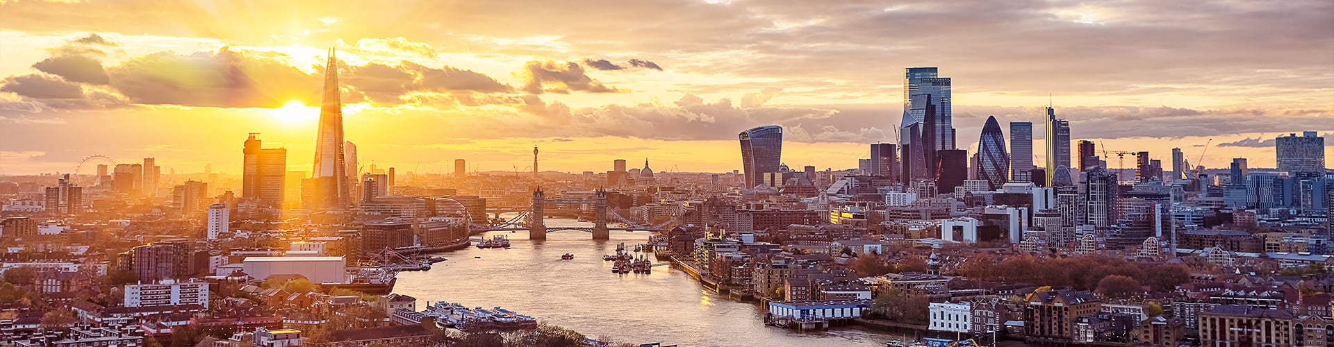 London skyline at sunrise