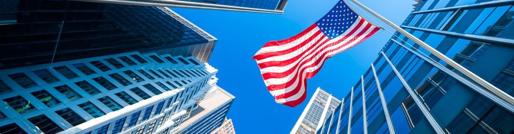 US Flag outside offices