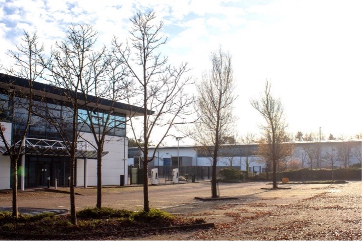 View of the entrance to the building