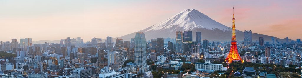 Japan landscape banner, Mount Fuji