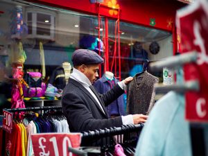 man checking a jumper 