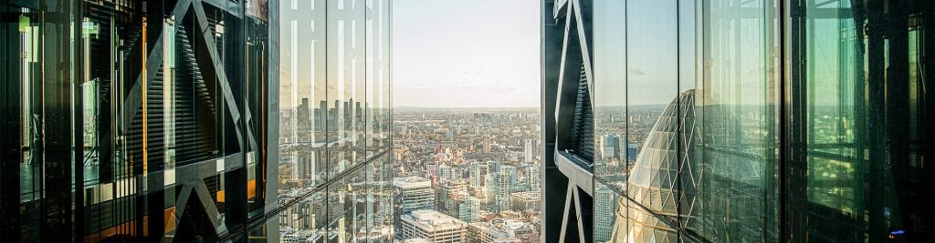 View over The Gherkin and London skyline